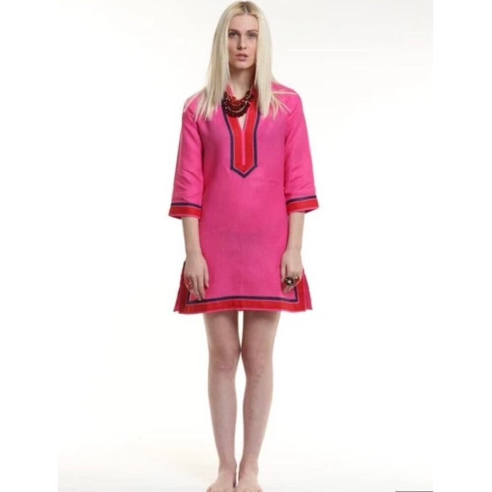 Guru nyc fuchsia linen tunic dress size xs nwt